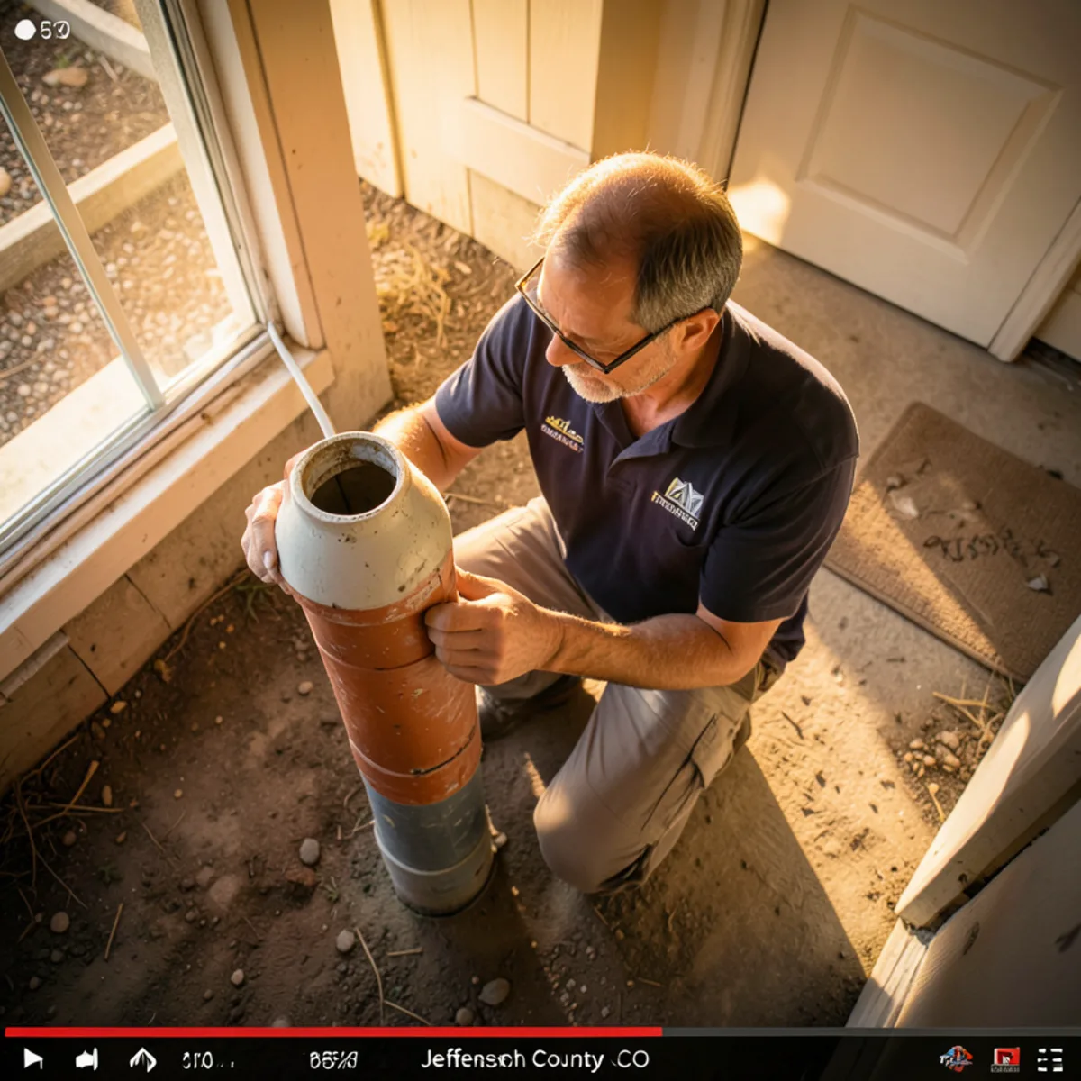 Jefferson County sewer repair - camera inspection monitor
