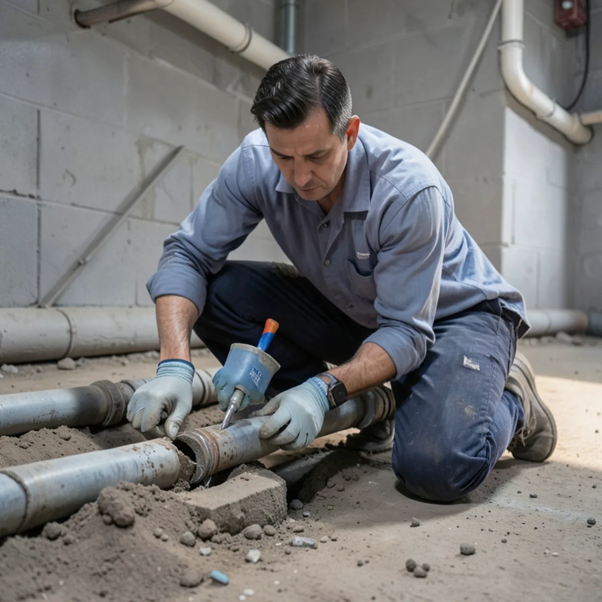 Signs your sewer line is broken and not clogged - plumbing technician action